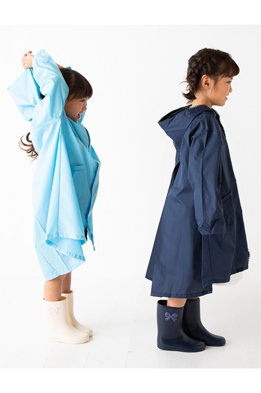 【ポプキンズ/POMPKINS / KIDS】の【KIDS】リボン刺繍レインコート 人気、トレンドファッション・服の通販 founy(ファニー) 　ファッション　Fashion　キッズファッション　Fashion for Kids　アウター　Coat Outerwear /Kids　おすすめ　Recommended / Our Picks　シンプル　Simple, Minimal　リボン　Ribbon, Bow　ワンポイント　One Point, Statement Accent　傘　Umbrella, Parasol　再入荷　Restock / Back in Stock　定番　Standard, Basic Item　巾着　Drawstring Bag, Kinchaku　other-4|ID: prp329100000032950 ipo3291000000032875505