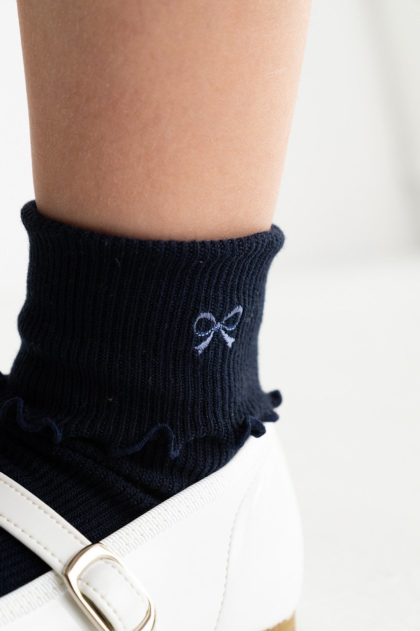 【ポプキンズ/POMPKINS / KIDS】の【KIDS】リボン刺繍ソックス 人気、トレンドファッション・服の通販 founy(ファニー) 　ファッション　Fashion　キッズファッション　KIDS　ギフト プレゼント　Gift Present　シンプル　Simple　ソックス　Socks　ベーシック　Basic　リボン　Ribbon　other-8|ID: prp329100000033015 ipo3291000000031418561