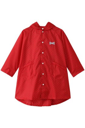 【ポプキンズ/POMPKINS / KIDS】の【KIDS】ドット柄レインコート 人気、トレンドファッション・服の通販 founy(ファニー) ファッション Fashion キッズファッション Fashion for Kids アウター Coat Outerwear /Kids おすすめ Recommended / Our Picks ドット Polka Dot, Dot Pattern ポケット Pocket, Pocket Detail リボン Ribbon, Bow 定番 Standard, Basic Item 巾着 Drawstring Bag, Kinchaku |ID:prp329100000033034