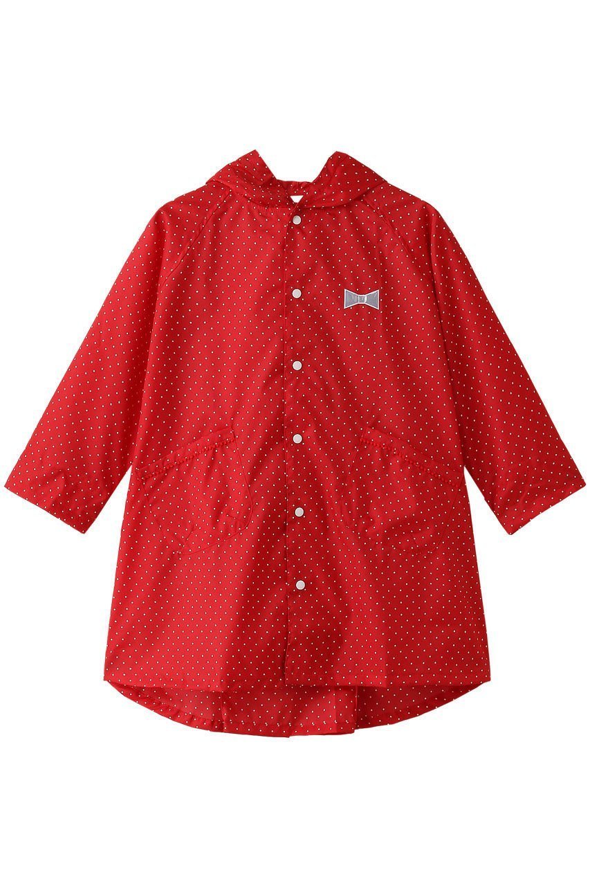【ポプキンズ/POMPKINS / KIDS】の【KIDS】ドット柄レインコート ネイビー 150 インテリア・キッズ・メンズ・レディースファッション・服の通販 founy(ファニー) ファッション Fashion キッズファッション Fashion for Kids アウター Coat Outerwear /Kids おすすめ Recommended / Our Picks ドット Polka Dot, Dot Pattern ポケット Pocket, Pocket Detail リボン Ribbon, Bow 定番 Standard, Basic Item 巾着 Drawstring Bag, Kinchaku レッド|ID: prp329100000033034 ipo3291000000036237106