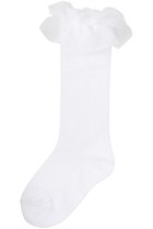 【ポプキンズ/POMPKINS / KIDS】の【KIDS】オーガンジーレースハイソックス ブラック LL(23-24cm) 人気、トレンドファッション・服の通販 founy(ファニー) ファッション Fashion キッズファッション Fashion for Kids オーガンジー Organza Fabric ソックス Socks, Hosiery フェミニン Feminine, Girly ベーシック Basic, Essential レース Lace, Lace Fabric 定番 Standard, Basic Item thumbnail ホワイト|ID: prp329100000033861 ipo3291000000036236893