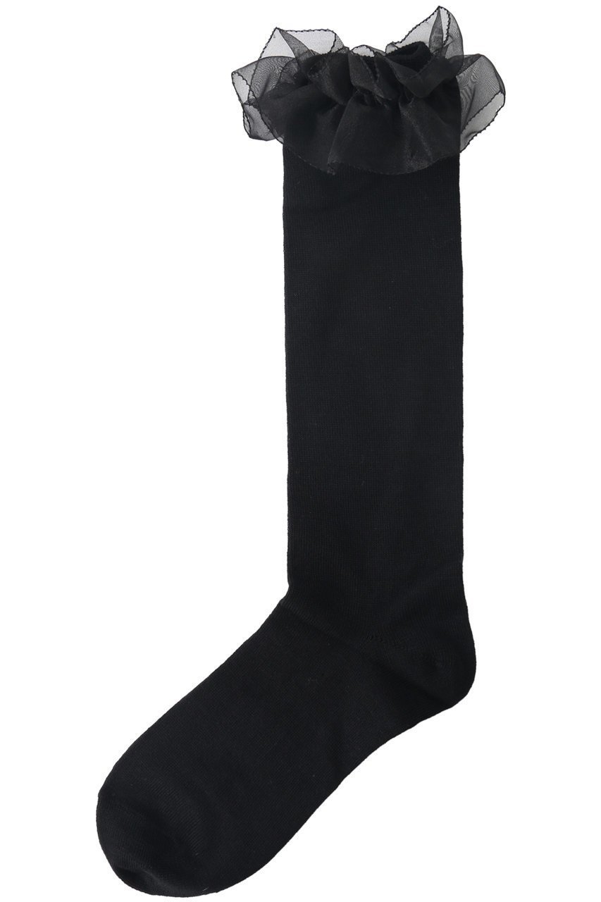 【ポプキンズ/POMPKINS / KIDS】の【KIDS】オーガンジーレースハイソックス ブラック LL(23-24cm) インテリア・キッズ・メンズ・レディースファッション・服の通販 founy(ファニー) ファッション Fashion キッズファッション Fashion for Kids オーガンジー Organza Fabric ソックス Socks, Hosiery フェミニン Feminine, Girly ベーシック Basic, Essential レース Lace, Lace Fabric 定番 Standard, Basic Item ブラック|ID: prp329100000033861 ipo3291000000036236894