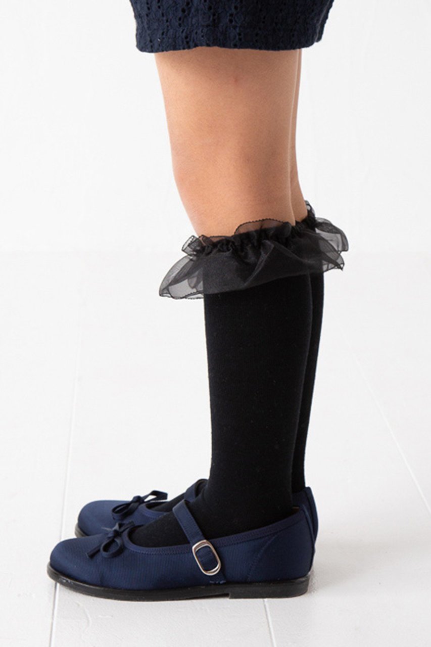 【ポプキンズ/POMPKINS / KIDS】の【KIDS】オーガンジーレースハイソックス ブラック LL(23-24cm) 人気、トレンドファッション・服の通販 founy(ファニー) ファッション Fashion キッズファッション Fashion for Kids オーガンジー Organza Fabric ソックス Socks, Hosiery フェミニン Feminine, Girly ベーシック Basic, Essential レース Lace, Lace Fabric 定番 Standard, Basic Item other-3|ID: prp329100000033861 ipo3291000000036236897