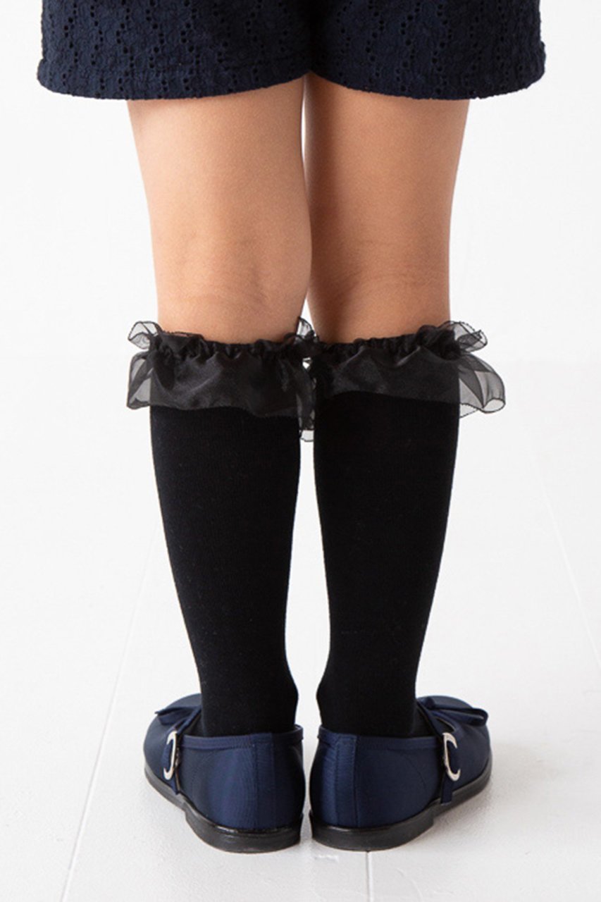 【ポプキンズ/POMPKINS / KIDS】の【KIDS】オーガンジーレースハイソックス ブラック LL(23-24cm) 人気、トレンドファッション・服の通販 founy(ファニー) ファッション Fashion キッズファッション Fashion for Kids オーガンジー Organza Fabric ソックス Socks, Hosiery フェミニン Feminine, Girly ベーシック Basic, Essential レース Lace, Lace Fabric 定番 Standard, Basic Item other-4|ID: prp329100000033861 ipo3291000000036236899