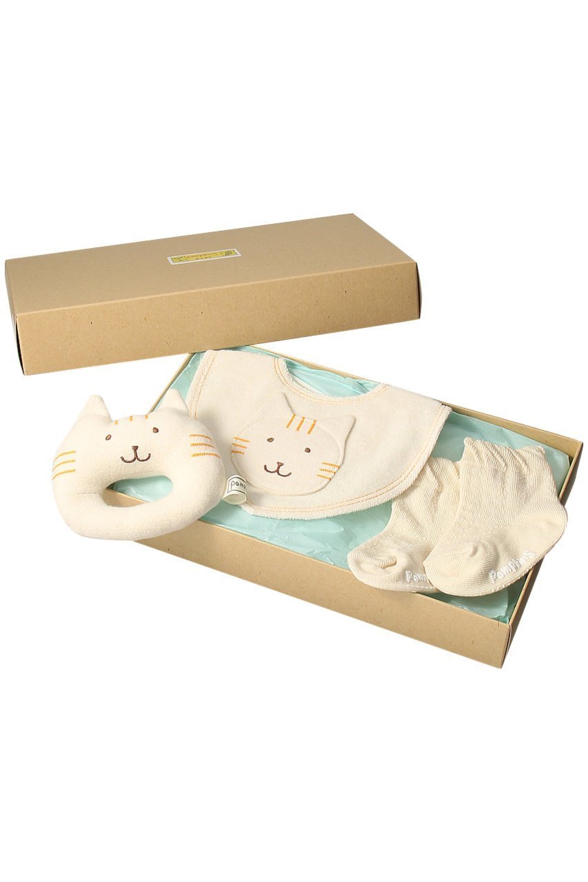 【ポプキンズ/POMPKINS / KIDS】の【BABY】ギフトセットにゃんこ インテリア・キッズ・メンズ・レディースファッション・服の通販 founy(ファニー) 　ファッション　Fashion　キッズファッション　Fashion for Kids　おすすめ　Recommended / Our Picks　ギフト プレゼント　Gift / Present　ソックス　Socks, Hosiery　ネコ　Cat, Feline Motif　モチーフ　Motif, Design Theme　定番　Standard, Basic Item　ナチュラル|ID: prp329100000033947 ipo3291000000033666761