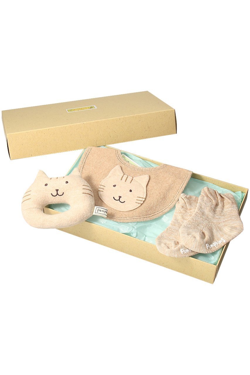 【ポプキンズ/POMPKINS / KIDS】の【BABY】ギフトセットにゃんこ インテリア・キッズ・メンズ・レディースファッション・服の通販 founy(ファニー) 　ファッション　Fashion　キッズファッション　Fashion for Kids　おすすめ　Recommended / Our Picks　ギフト プレゼント　Gift / Present　ソックス　Socks, Hosiery　ネコ　Cat, Feline Motif　モチーフ　Motif, Design Theme　定番　Standard, Basic Item　ブラウン|ID: prp329100000033947 ipo3291000000033666762