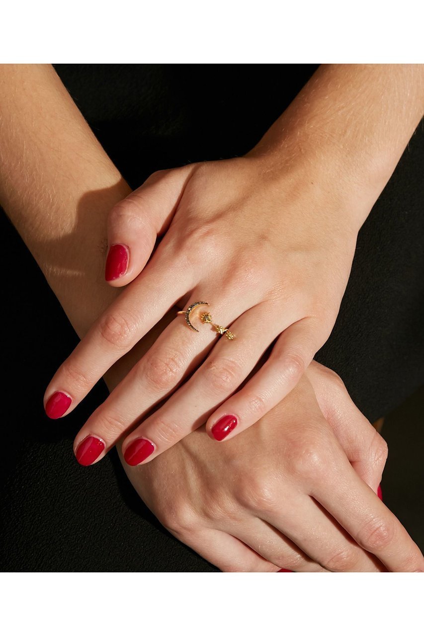 【アルティーダ ウード/ARTIDA OUD】の[glimmer] ニュームーン スター オープン リング 人気、トレンドファッション・服の通販 founy(ファニー) 　ファッション　Fashion　レディースファッション　Fashion for Women　ジュエリー　Jewelry　クリスマス X'mas　Christmas / X'mas　コレクション　Collection, Seasonal Line　ダイヤモンド　Diamond, Brilliant Cut　モチーフ　Motif, Design Theme　人気　Popular, Best Seller　other-3|ID: prp329100000035523 ipo3291000000031422274