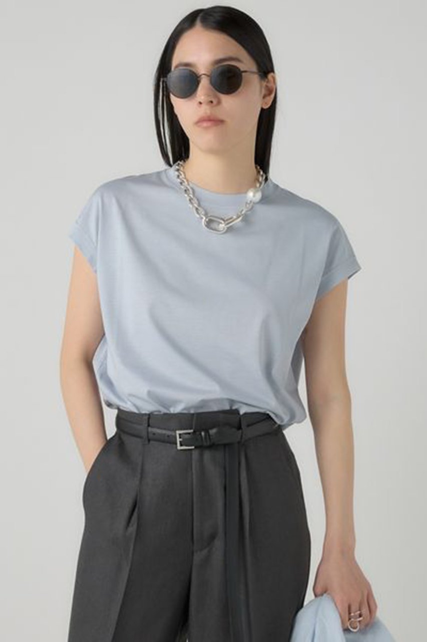 【カオス/Chaos】のCRアームレットTシャツ インテリア・キッズ・メンズ・レディースファッション・服の通販 founy(ファニー) 　ファッション　Fashion　レディースファッション　Fashion for Women　トップス・カットソー　Cut & Sew Tops　シャツ・ブラウス・オフィスカジュアル　Elegant Blouses & Button-Ups　ロングTシャツ・Tシャツ　Longline T-Shirts & Tees　カットソー・ベーシックTシャツ　Cut-and-Sewn Tops / Stretch Tees & Basics　ショート　Short, Short Length　スリーブ　Sleeve, Long Sleeve / Short Sleeve　定番　Standard, Basic Item　サックス|ID: prp329100000037005 ipo3291000000036650023