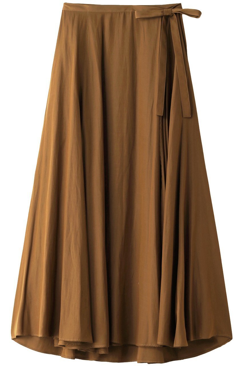 【カオス/Chaos】のCRサテンラップロングスカート インテリア・キッズ・メンズ・レディースファッション・服の通販 founy(ファニー) 　ファッション　Fashion　レディースファッション　WOMEN　スカート　Skirt　ロングスカート　Long Skirt　エアリー　Airy　サテン　Satin　シンプル　Simple　リボン　Ribbon　ロング　Long　エレガント 上品　Elegant　定番　Standard　キャメル|ID: prp329100000037027 ipo3291000000021985651