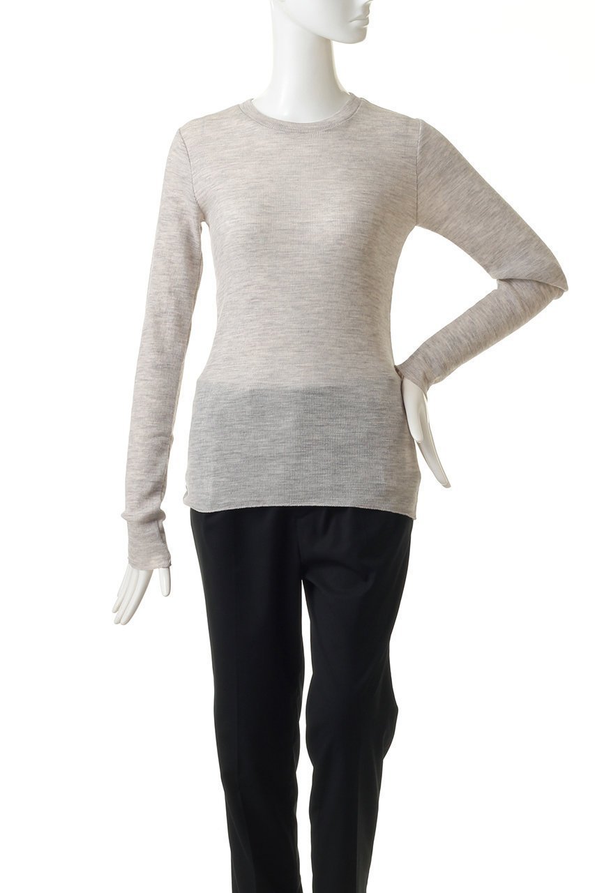 【カレンソロジー/Curensology】のウールテレコクルーネックプルオーバー 人気、トレンドファッション・服の通販 founy(ファニー) 　ファッション　Fashion　レディースファッション　Fashion for Women　トップス・カットソー　Cut & Sew Tops　ニット　Knit Tops & Sweaters　カジュアルプルオーバー・ニットトップス　Pullovers & Knit Tops / Casual Pullovers　インナー　Innerwear　コンパクト　Compact, Small Size　シンプル　Simple, Minimal　テレコ　Ribbed, Rib Stitch　other-2|ID: prp329100000037466 ipo3291000000032963254