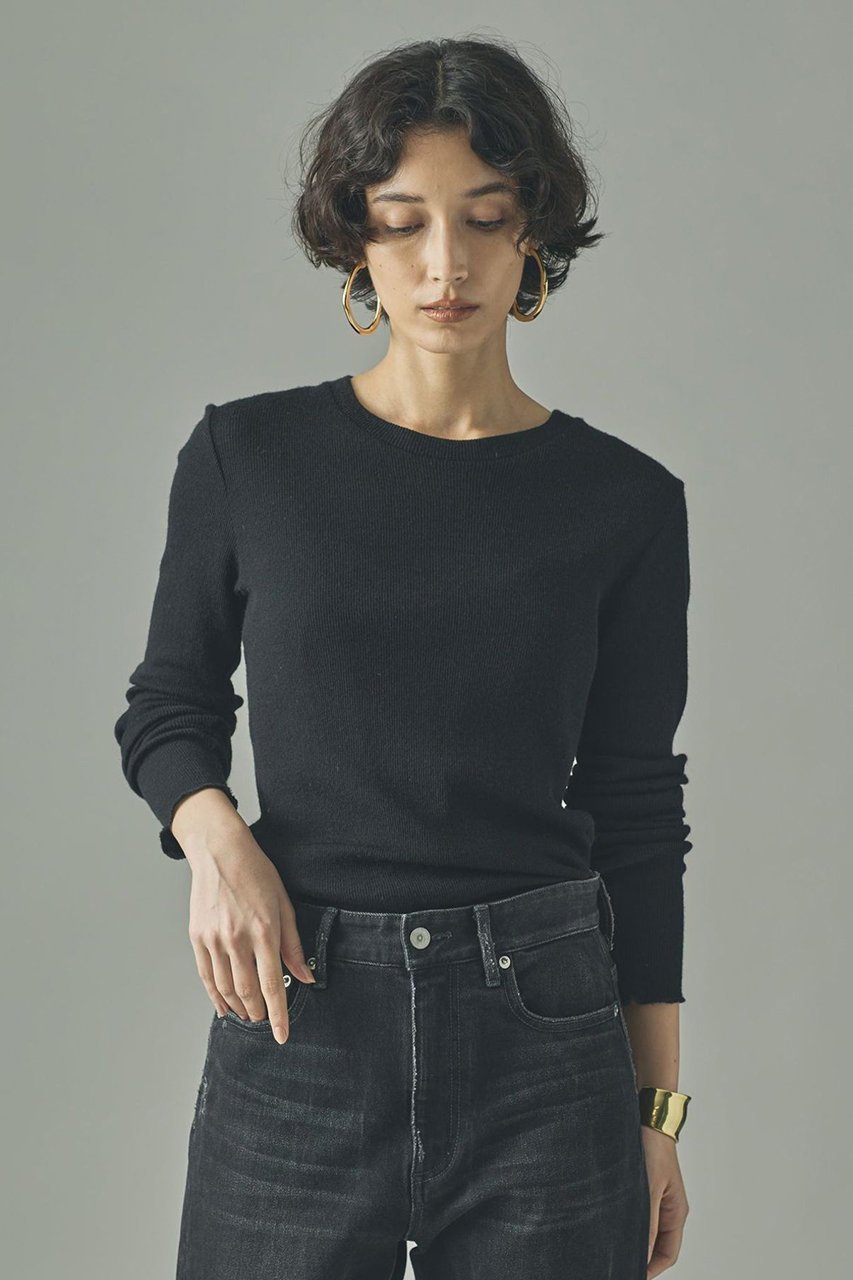 【カレンソロジー/Curensology】のウールテレコクルーネックプルオーバー 人気、トレンドファッション・服の通販 founy(ファニー) 　ファッション　Fashion　レディースファッション　Fashion for Women　トップス・カットソー　Cut & Sew Tops　ニット　Knit Tops & Sweaters　カジュアルプルオーバー・ニットトップス　Pullovers & Knit Tops / Casual Pullovers　インナー　Innerwear　コンパクト　Compact, Small Size　シンプル　Simple, Minimal　テレコ　Ribbed, Rib Stitch　 other-1|ID: prp329100000037466 ipo3291000000036593587