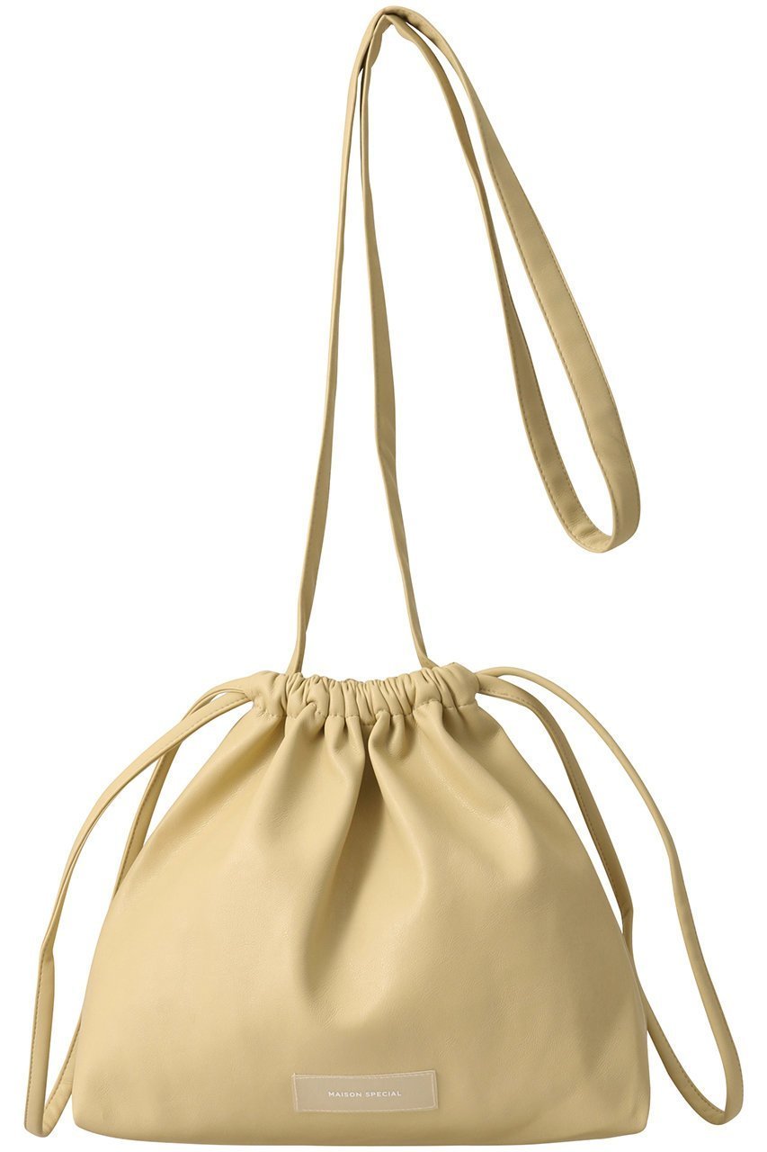 【メゾンスペシャル/MAISON SPECIAL】のフェイクレザー2WAY巾着バッグ インテリア・キッズ・メンズ・レディースファッション・服の通販 founy(ファニー) ファッション Fashion レディースファッション Fashion for Women バッグ Bags ショルダー Shoulder, Shoulder Strap フェイクレザー Faux Leather, PU Leather ポシェット Pochette, Mini Bag リアル Real, Realistic ロング Long, Long-Length 巾着 Drawstring Bag, Kinchaku 旅行 Travel YEL(イエロー)|ID: prp329100000043088 ipo3291000000035873015