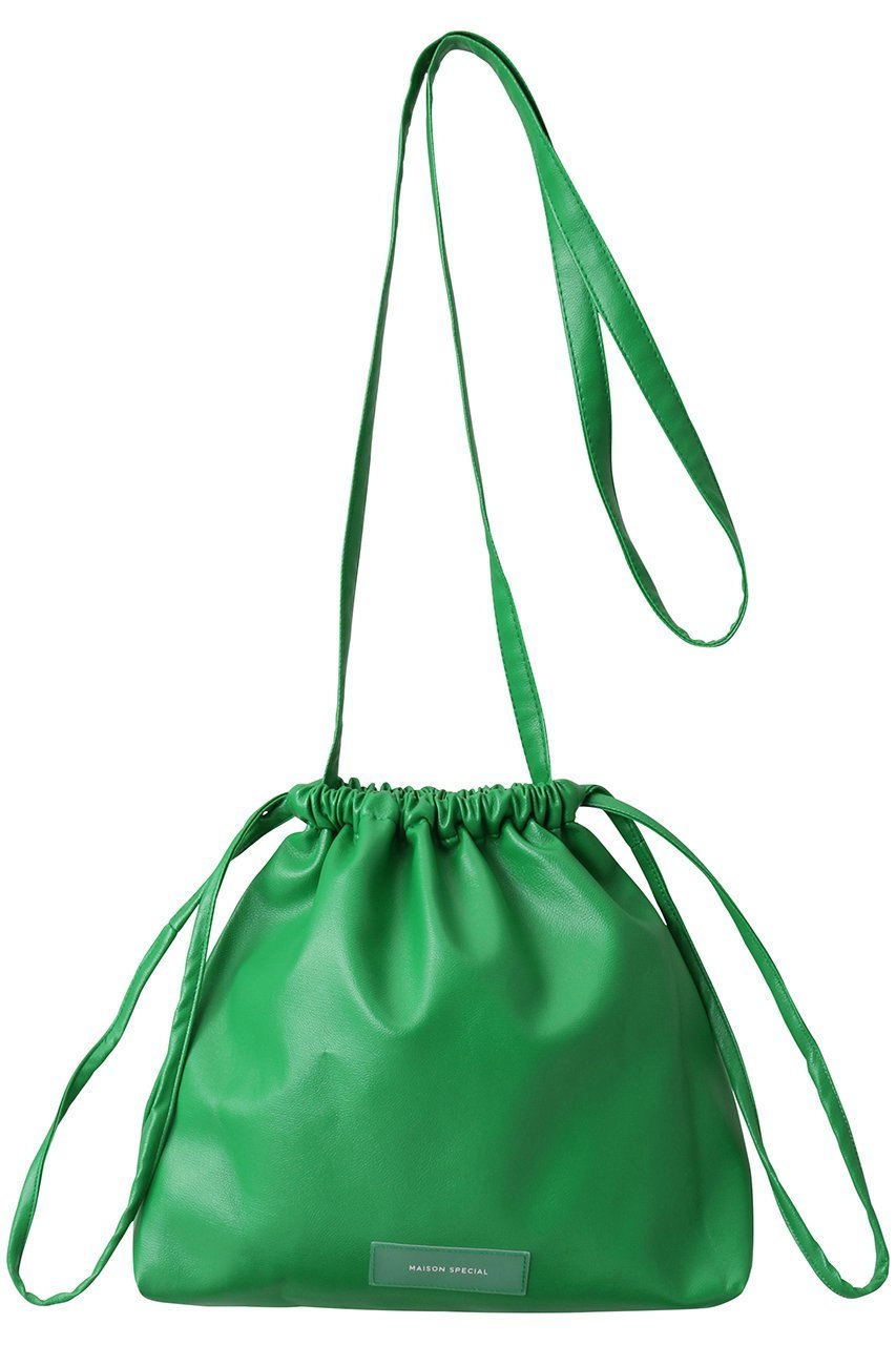 【メゾンスペシャル/MAISON SPECIAL】のフェイクレザー2WAY巾着バッグ インテリア・キッズ・メンズ・レディースファッション・服の通販 founy(ファニー) ファッション Fashion レディースファッション Fashion for Women バッグ Bags ショルダー Shoulder, Shoulder Strap フェイクレザー Faux Leather, PU Leather ポシェット Pochette, Mini Bag リアル Real, Realistic ロング Long, Long-Length 巾着 Drawstring Bag, Kinchaku 旅行 Travel D.GRN(ダークグリーン)|ID: prp329100000043088 ipo3291000000035873020