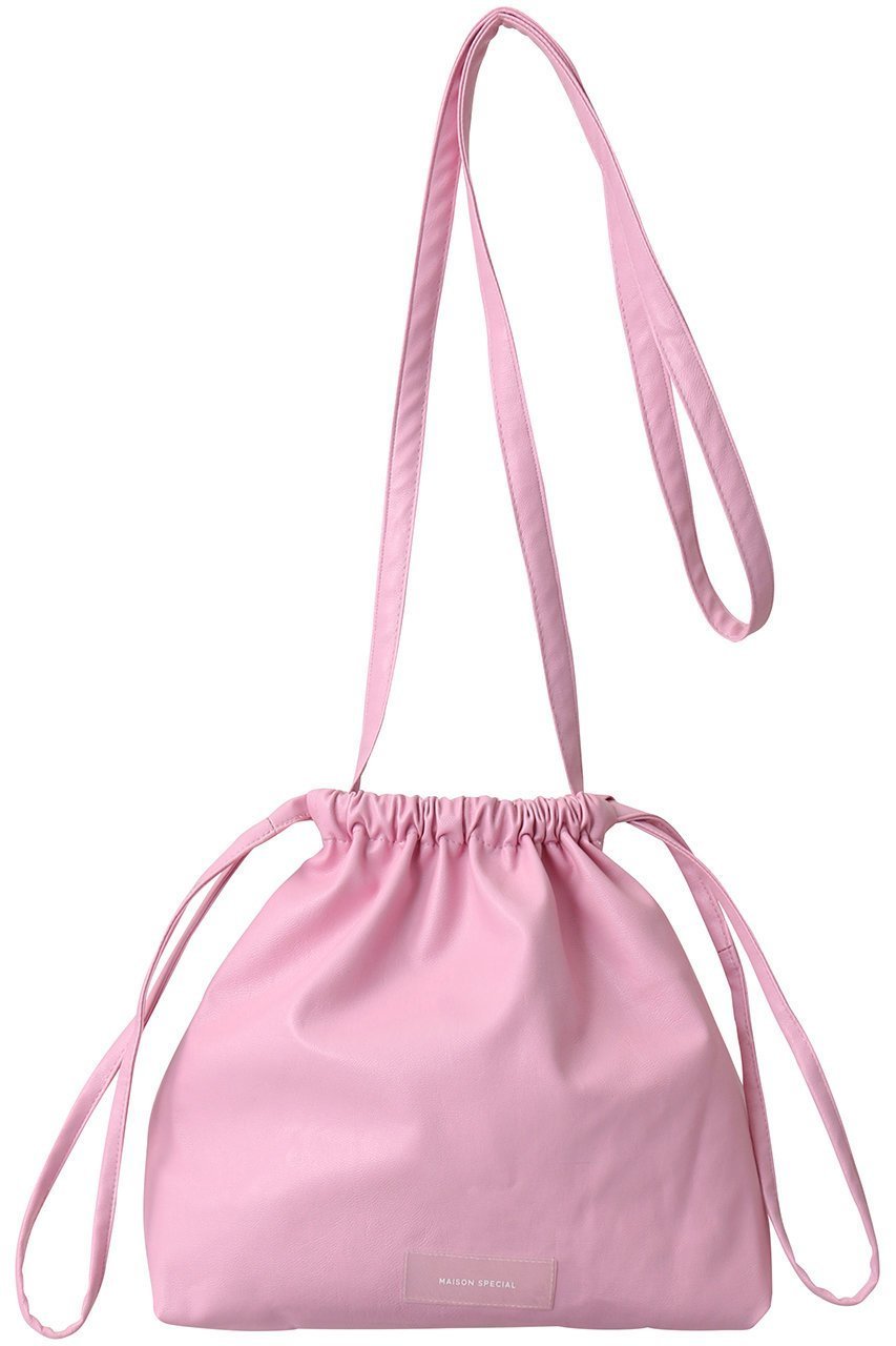 【メゾンスペシャル/MAISON SPECIAL】のフェイクレザー2WAY巾着バッグ インテリア・キッズ・メンズ・レディースファッション・服の通販 founy(ファニー) ファッション Fashion レディースファッション Fashion for Women バッグ Bags ショルダー Shoulder, Shoulder Strap フェイクレザー Faux Leather, PU Leather ポシェット Pochette, Mini Bag リアル Real, Realistic ロング Long, Long-Length 巾着 Drawstring Bag, Kinchaku 旅行 Travel PNK(ピンク)|ID: prp329100000043088 ipo3291000000035873022