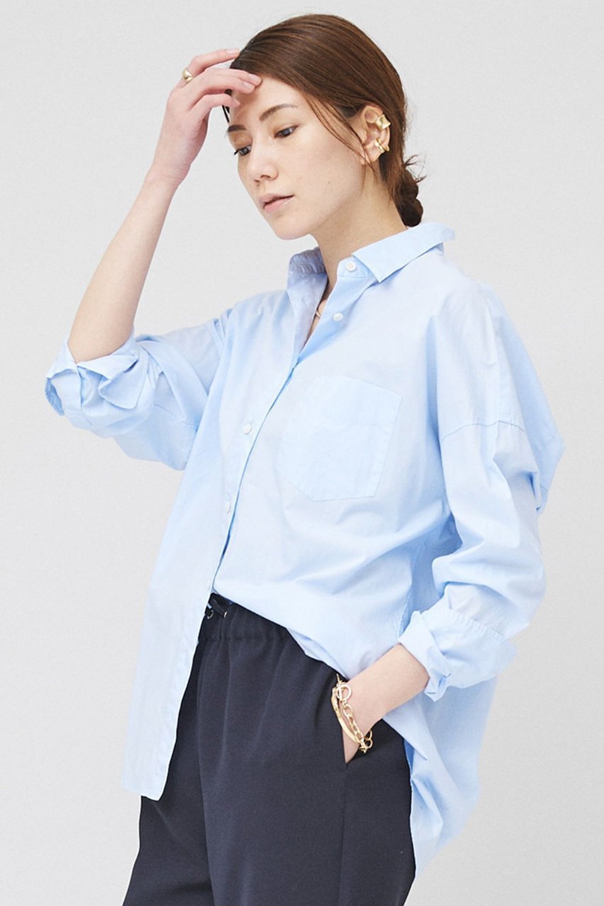 【カレンソロジー/Curensology】の&RCビッグシャツ インテリア・キッズ・メンズ・レディースファッション・服の通販 founy(ファニー) ファッション Fashion レディースファッション Fashion for Women トップス・カットソー Cut & Sew Tops シャツ・ブラウス・オフィスカジュアル Elegant Blouses & Button-Ups シンプル Simple, Minimal スリーブ Sleeve, Long Sleeve / Short Sleeve ビッグ Big, Oversized ロング Long, Long-Length 定番 Standard, Basic Item 日本製 Made In Japan サックス|ID: prp329100000968613 ipo3291000000032945973