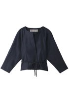 【プレインピープル/PLAIN PEOPLE】のベビーリネンノーカラージャケット ネイビー|ID: prp329100001053648 ipo3291000000035962008