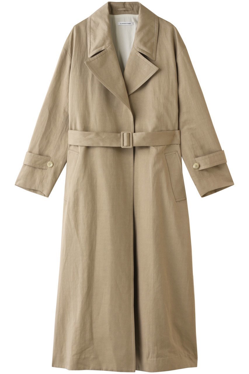 【マルティニーク/martinique】の【CURRENTAGE】コットンリネンサテンコート 人気、トレンドファッション・服の通販 founy(ファニー) 　ファッション　Fashion　レディースファッション　Fashion for Women　アウター　Coat / Outerwear Collection　コート・ロングコート・ピーコート　Long Coats, Peacoats & More　シンプル　Simple, Minimal　スリット　Slit, Slit Detail　トレンド　Trend, Trending Now　リネン　Linen, Linen Fabric　リボン　Ribbon, Bow　ロング　Long, Long-Length　定番　Standard, Basic Item　 other-1|ID: prp329100001053733 ipo3291000000035824361