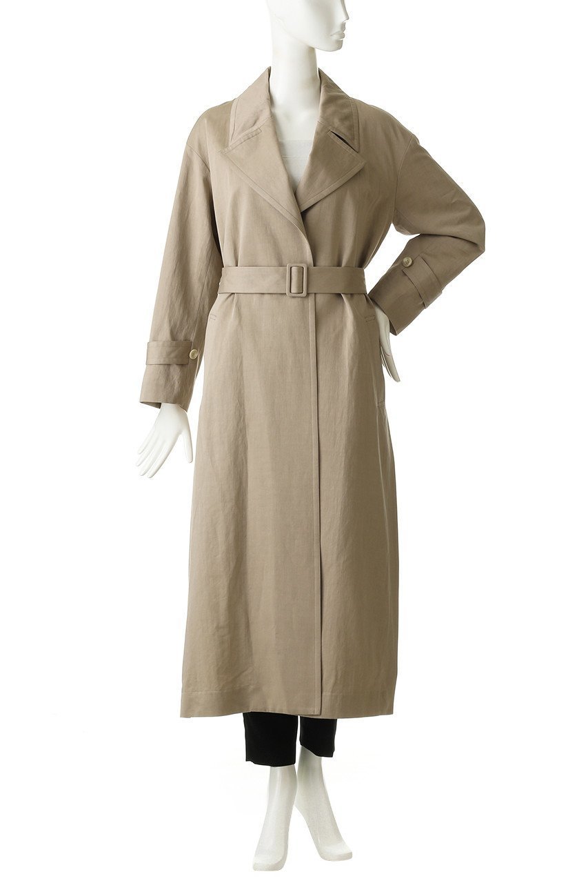 【マルティニーク/martinique】の【CURRENTAGE】コットンリネンサテンコート 人気、トレンドファッション・服の通販 founy(ファニー) 　ファッション　Fashion　レディースファッション　Fashion for Women　アウター　Coat / Outerwear Collection　コート・ロングコート・ピーコート　Long Coats, Peacoats & More　シンプル　Simple, Minimal　スリット　Slit, Slit Detail　トレンド　Trend, Trending Now　リネン　Linen, Linen Fabric　リボン　Ribbon, Bow　ロング　Long, Long-Length　定番　Standard, Basic Item　other-2|ID: prp329100001053733 ipo3291000000035824363