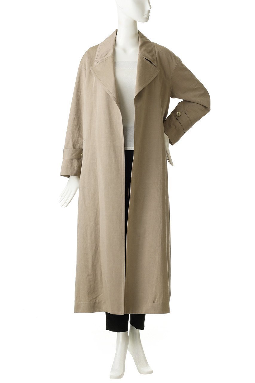 【マルティニーク/martinique】の【CURRENTAGE】コットンリネンサテンコート 人気、トレンドファッション・服の通販 founy(ファニー) 　ファッション　Fashion　レディースファッション　Fashion for Women　アウター　Coat / Outerwear Collection　コート・ロングコート・ピーコート　Long Coats, Peacoats & More　シンプル　Simple, Minimal　スリット　Slit, Slit Detail　トレンド　Trend, Trending Now　リネン　Linen, Linen Fabric　リボン　Ribbon, Bow　ロング　Long, Long-Length　定番　Standard, Basic Item　other-7|ID: prp329100001053733 ipo3291000000035824368