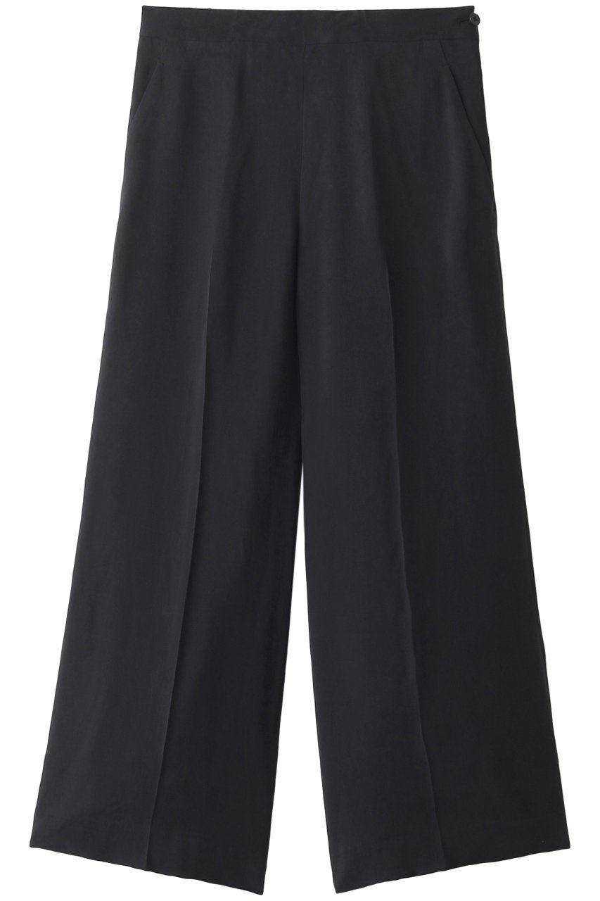 【プレインピープル/PLAIN PEOPLE】のキュプラサンドウォッシュツイルパンツ インテリア・キッズ・メンズ・レディースファッション・服の通販 founy(ファニー) 　ファッション　Fashion　レディースファッション　Fashion for Women　パンツ　Pants & Trousers　スタイリッシュ　Stylish, Fashionable　ワイド　Wide, Wide Fit　ブラック|ID: prp329100001054130 ipo3291000000035582173