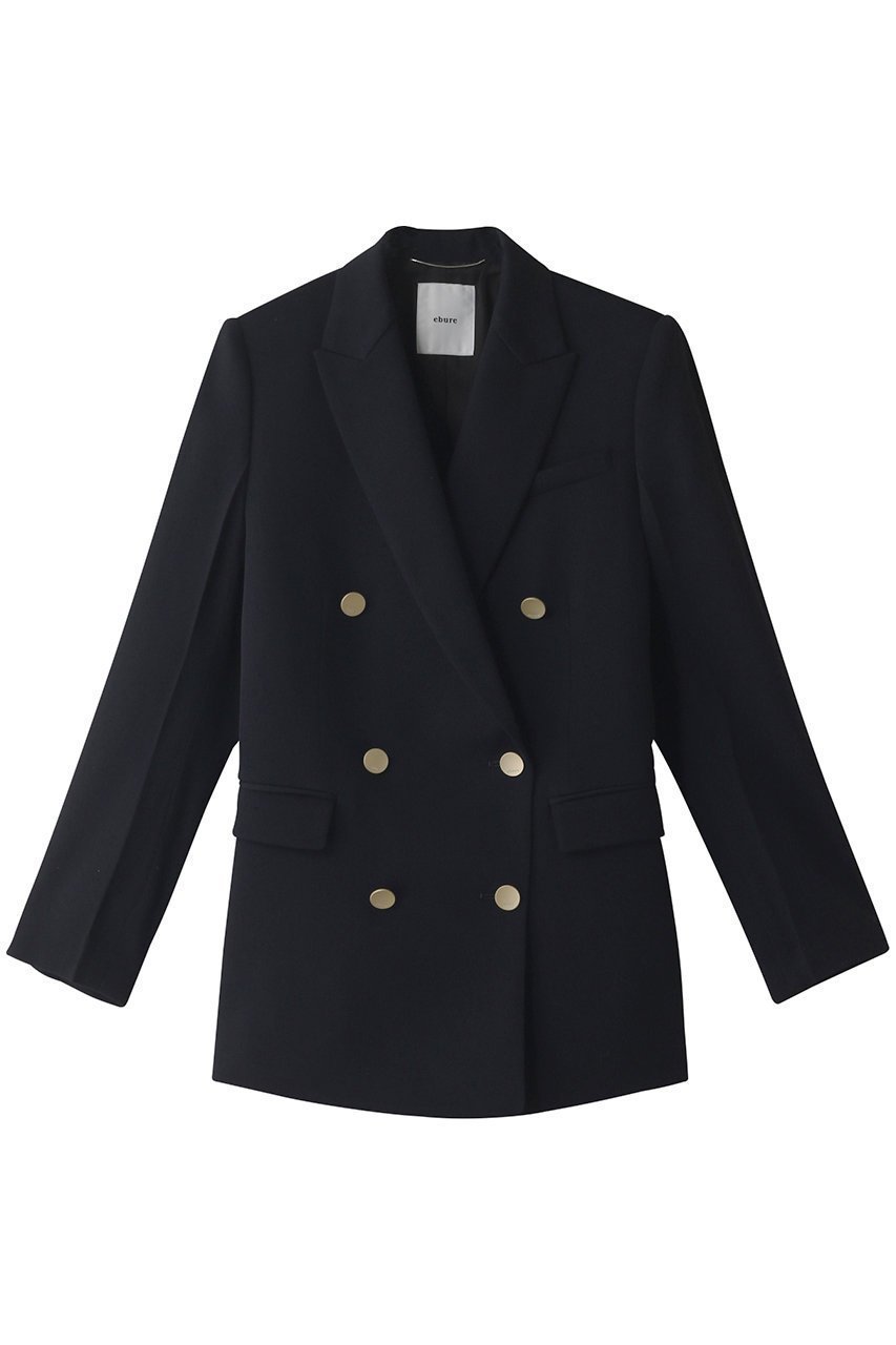 【エブール/ebure】のライトドライウール 6釦ダブルジャケット インテリア・キッズ・メンズ・レディースファッション・服の通販 founy(ファニー) 　ファッション　Fashion　レディースファッション　Fashion for Women　アウター　Coat / Outerwear Collection　レディースジャケット・軽アウター　Jackets　シンプル　Simple, Minimal　ジャケット　Jacket, Outerwear　ダブル　Double, Double-Breasted　エレガント 上品　Elegant　再入荷　Restock / Back in Stock　定番　Standard, Basic Item　ネイビー|ID: prp329100001080833 ipo3291000000035490298