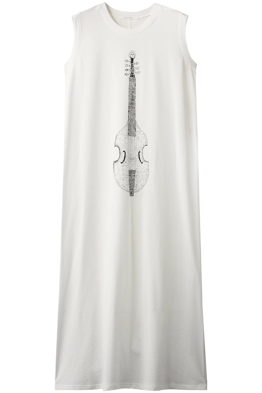 【プレインピープル/PLAIN PEOPLE】のコットンミニ裏毛プリントワンピース インテリア・キッズ・メンズ・レディースファッション・服の通販 founy(ファニー) 　ファッション　Fashion　レディースファッション　Fashion for Women　ワンピース　Dresses　チュニック　Tunic Tops & Dresses　チュニック　Tunic, Long Top　ノースリーブ　Sleeveless, No-Sleeve　プリント　Print, Printed Pattern　ロング　Long, Long-Length　ホワイト|ID: prp329100001090810 ipo3291000000036795738