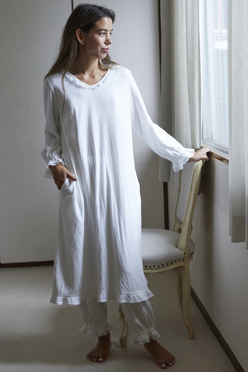 【ナナデコール/nanadecor】のリラックスコットンフリルドレス 人気、トレンドファッション・服の通販 founy(ファニー) 　ファッション　Fashion　レディースファッション　Fashion for Women　ワンピース　Dresses　フォーマル・パーティードレス・結婚式用ドレス　Elegant & Casual Dresses　チュニック　Tunic Tops & Dresses　カットソー　Cut and Sewn Top　チュニック　Tunic, Long Top　ドレス　Dress, One-Piece　フリル　Frill, Ruffle　リラックス　Relax, Relaxed Fit　人気　Popular, Best Seller　吸水　Absorbent, Quick-Dry　other-6|ID: prp329100001100629 ipo3291000000032903137