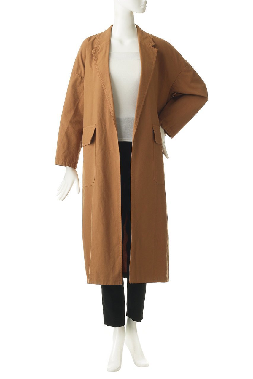 【プレインピープル/PLAIN PEOPLE】のコットン製品染めテーラードコート 人気、トレンドファッション・服の通販 founy(ファニー) 　ファッション　Fashion　レディースファッション　Fashion for Women　アウター　Coat / Outerwear Collection　コート・ロングコート・ピーコート　Long Coats, Peacoats & More　ショルダー　Shoulder, Shoulder Strap　ドロップ　Drop Shoulder, Dropped Style　リラックス　Relax, Relaxed Fit　ロング　Long, Long-Length　エレガント 上品　Elegant　other-7|ID: prp329100001120370 ipo3291000000032923981