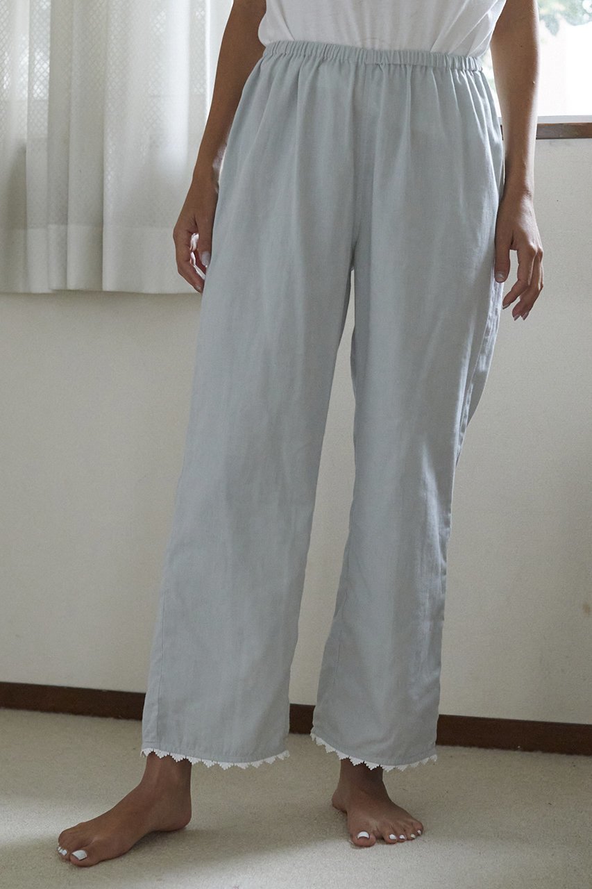 【ナナデコール/nanadecor】のリリーガーゼパンツ 人気、トレンドファッション・服の通販 founy(ファニー) 　ファッション　Fashion　レディースファッション　Fashion for Women　パンツ　Pants & Trousers　ストレート　Straight, Straight Cut　セットアップ　Set-Up, Coordinated Outfit　ダブル　Double, Double-Breasted　パジャマ　Pajamas, Sleepwear　フェミニン　Feminine, Girly　レース　Lace, Lace Fabric　other-7|ID: prp329100001169666 ipo3291000000032832594