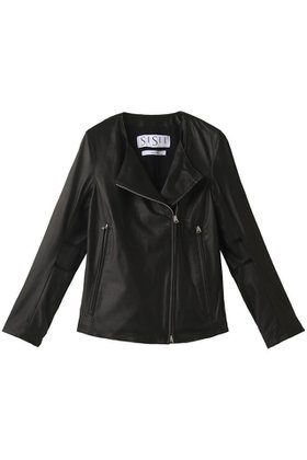 【シシ/sisii】のノーカラー シングルライダースジャケット 人気、トレンドファッション・服の通販 founy(ファニー) ファッション Fashion レディースファッション Fashion for Women アウター Coat / Outerwear Collection レディースジャケット・軽アウター Jackets ライダースジャケット / レザースタイル Riders Jackets & Biker Style シンプル Simple, Minimal ジャケット Jacket, Outerwear ストール Stole, Wrap |ID:prp329100001361782