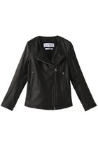 【シシ/sisii】のノーカラー シングルライダースジャケット 人気、トレンドファッション・服の通販 founy(ファニー) ファッション Fashion レディースファッション Fashion for Women アウター Coat / Outerwear Collection レディースジャケット・軽アウター Jackets ライダースジャケット / レザースタイル Riders Jackets & Biker Style シンプル Simple, Minimal ジャケット Jacket, Outerwear ストール Stole, Wrap thumbnail ブラック|ID: prp329100001361782 ipo3291000000032912722