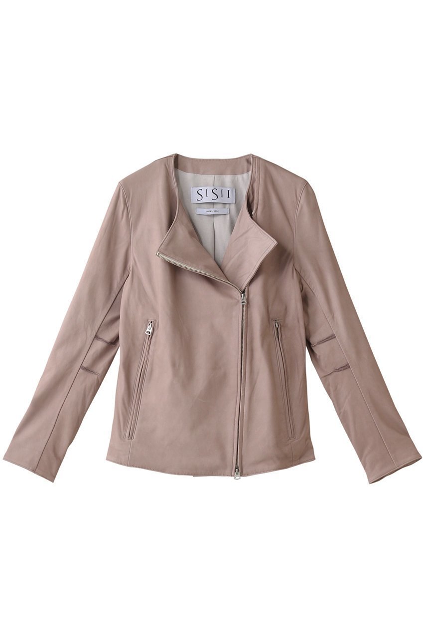【シシ/sisii】のノーカラー シングルライダースジャケット インテリア・キッズ・メンズ・レディースファッション・服の通販 founy(ファニー) 　ファッション　Fashion　レディースファッション　Fashion for Women　アウター　Coat / Outerwear Collection　レディースジャケット・軽アウター　Jackets　ライダースジャケット / レザースタイル　Riders Jackets & Biker Style　シンプル　Simple, Minimal　ジャケット　Jacket, Outerwear　ストール　Stole, Wrap　レッドビーン|ID: prp329100001361782 ipo3291000000032912732