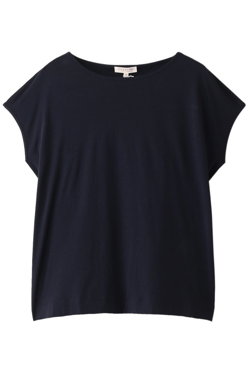 【デミーリー/DEMYLEE】のSYDNEY ジャージーピマコットン バックプリーツスリーブレストップ インテリア・キッズ・メンズ・レディースファッション・服の通販 founy(ファニー) 　ファッション　Fashion　レディースファッション　Ladies' Fashion Online　トップス・カットソー　Tops/Tshirt　シャツ/ブラウス　Shirts/Blouses　ロング / Tシャツ　T-Shirts　カットソー　Cut and Sewn　ギャザー　Gather　ショート　Short　シンプル　Simple　スリーブ　Sleeve　再入荷　Restock/Back In Stock/Re Arrival　定番　Standard　ネイビー|ID: prp329100001484155 ipo3291000000032648021