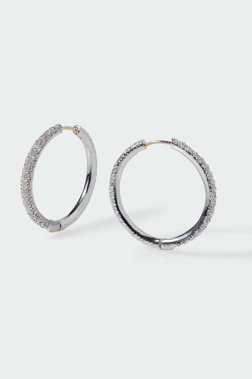 【アヤミ ジュエリー/AYAMI jewelry】のPave フープピアス インテリア・キッズ・メンズ・レディースファッション・服の通販 founy(ファニー) 　ファッション　Fashion　レディースファッション　WOMEN　ジュエリー　Jewelry　リング　Rings　イヤリング　Earrings　イヤリング　Earrings　フープ　Hoop　リュクス　Luxe　人気　Popularity　シルバー|ID: prp329100001490577 ipo3291000000026474390