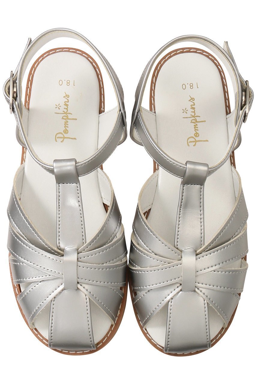 【ポプキンズ/POMPKINS / KIDS】の【KIDS】メッシュサンダル シルバー 22 インテリア・キッズ・メンズ・レディースファッション・服の通販 founy(ファニー) 　ファッション　Fashion　キッズファッション　Fashion for Kids　おすすめ　Recommended / Our Picks　サンダル　Sandals, Summer Shoes　シューズ　Shoes, Footwear　シルバー　Silver, Metallic Silver　ソックス　Socks, Hosiery　デニム　Denim, Jeans Material　メッシュ　Mesh, Net Fabric　ラップ　Wrap, Wrap Design　夏　Summer　シルバー|ID: prp329100001522497 ipo3291000000036236462