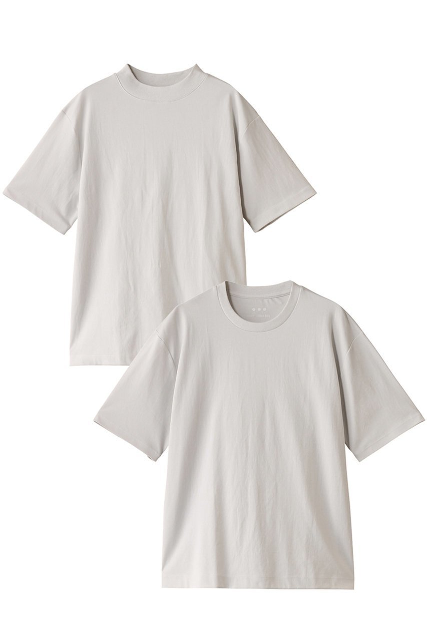 【スリー ドッツ/three dots】の【UNISEX】2pack tee crew tee/mock neck tee 2枚組パックTシャツ インテリア・キッズ・メンズ・レディースファッション・服の通販 founy(ファニー) 　ファッション　Fashion　レディースファッション　Fashion for Women　トップス・カットソー　Cut & Sew Tops　シャツ・ブラウス・オフィスカジュアル　Elegant Blouses & Button-Ups　ロングTシャツ・Tシャツ　Longline T-Shirts & Tees　カットソー・ベーシックTシャツ　Cut-and-Sewn Tops / Stretch Tees & Basics　ユニセックス　Unisex, Genderless　ショート　Short, Short Length　シンプル　Simple, Minimal　スリーブ　Sleeve, Long Sleeve / Short Sleeve　ベーシック　Basic, Essential　モックネック　Mock Neck, Short Turtleneck　グレー|ID: prp329100001542664 ipo3291000000032929526