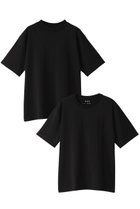 【スリー ドッツ/three dots】の【UNISEX】2pack tee crew tee/mock neck tee 2枚組パックTシャツ ブラック|ID: prp329100001542664 ipo3291000000035735624