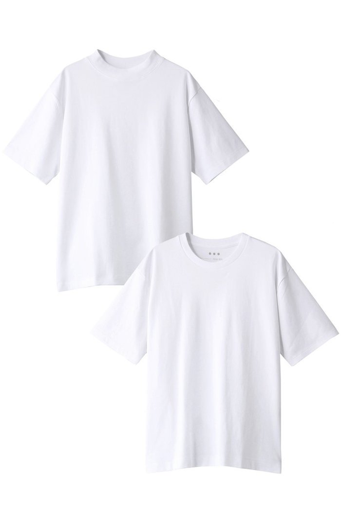 【スリー ドッツ/three dots】の【UNISEX】2pack tee crew tee/mock neck tee 2枚組パックTシャツ インテリア・キッズ・メンズ・レディースファッション・服の通販 founy(ファウニー) https://founy.com/ ファッション Fashion レディースファッション Fashion for Women トップス・カットソー Cut & Sew Tops シャツ・ブラウス・オフィスカジュアル Elegant Blouses & Button-Ups ロングTシャツ・Tシャツ Longline T-Shirts & Tees カットソー・ベーシックTシャツ Cut-and-Sewn Tops / Stretch Tees & Basics ユニセックス Unisex, Genderless ショート Short, Short Length シンプル Simple, Minimal スリーブ Sleeve, Long Sleeve / Short Sleeve ベーシック Basic, Essential モックネック Mock Neck, Short Turtleneck |ID: prp329100001542664 ipo3291000000037016934