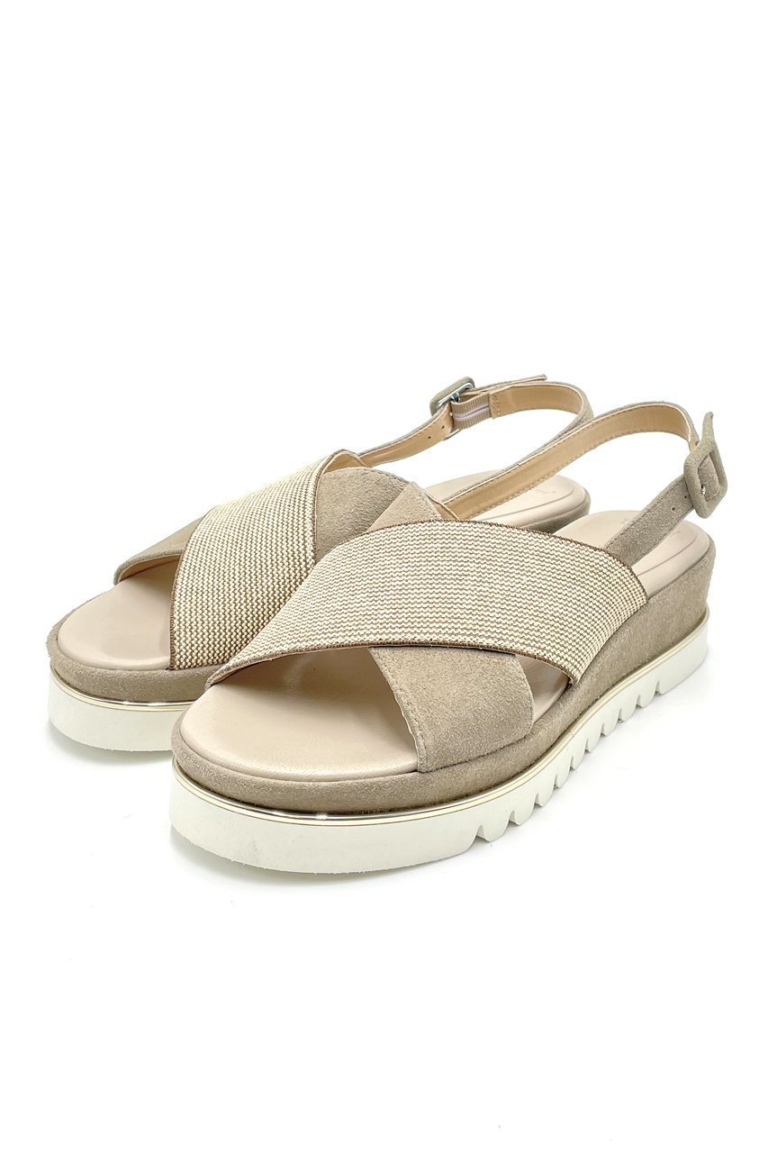 【ルカグロッシ/LucaGrossi】のワイドクロス厚底サンダル インテリア・キッズ・メンズ・レディースファッション・服の通販 founy(ファニー) 　ファッション　Fashion　レディースファッション　Fashion for Women　イタリア　Italy　サンダル　Sandals, Summer Shoes　シューズ　Shoes, Footwear　ワイド　Wide, Wide Fit　厚底　Platform Shoes　カーキ|ID: prp329100001570956 ipo3291000000035514580