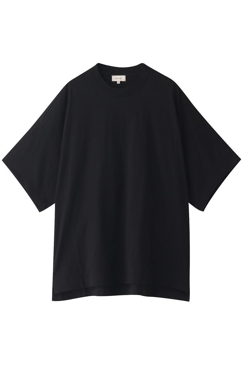 【ブラミンク/BLAMINK】のコットンクルーネックオーバースリーブTシャツ インテリア・キッズ・メンズ・レディースファッション・服の通販 founy(ファニー) 　ファッション　Fashion　レディースファッション　Fashion for Women　トップス・カットソー　Cut & Sew Tops　シャツ・ブラウス・オフィスカジュアル　Elegant Blouses & Button-Ups　ロングTシャツ・Tシャツ　Longline T-Shirts & Tees　カットソー・ベーシックTシャツ　Cut-and-Sewn Tops / Stretch Tees & Basics　ショート　Short, Short Length　シンプル　Simple, Minimal　スリーブ　Sleeve, Long Sleeve / Short Sleeve　半袖　Short Sleeve, Half Sleeve　ブラック|ID: prp329100001590363 ipo3291000000032839065