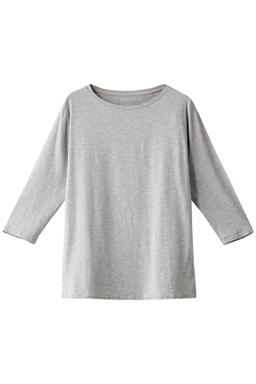 【エリオポール/heliopole】の【MAJESTIC FILATURES】ヴィスコースロングスリーブシャツ 人気、トレンドファッション・服の通販 founy(ファニー) 　ファッション　Fashion　レディースファッション　Fashion for Women　トップス・カットソー　Cut & Sew Tops　シャツ・ブラウス・オフィスカジュアル　Elegant Blouses & Button-Ups　ロングTシャツ・Tシャツ　Longline T-Shirts & Tees　カットソー・ベーシックTシャツ　Cut-and-Sewn Tops / Stretch Tees & Basics　シンプル　Simple, Minimal　スリット　Slit, Slit Detail　スリーブ　Sleeve, Long Sleeve / Short Sleeve　メランジ　Melange, Mixed Yarn　ロング　Long, Long-Length　 other-1|ID: prp329100001634424 ipo3291000000036006730