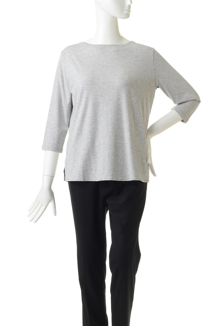 【エリオポール/heliopole】の【MAJESTIC FILATURES】ヴィスコースロングスリーブシャツ 人気、トレンドファッション・服の通販 founy(ファニー) 　ファッション　Fashion　レディースファッション　Fashion for Women　トップス・カットソー　Cut & Sew Tops　シャツ・ブラウス・オフィスカジュアル　Elegant Blouses & Button-Ups　ロングTシャツ・Tシャツ　Longline T-Shirts & Tees　カットソー・ベーシックTシャツ　Cut-and-Sewn Tops / Stretch Tees & Basics　シンプル　Simple, Minimal　スリット　Slit, Slit Detail　スリーブ　Sleeve, Long Sleeve / Short Sleeve　メランジ　Melange, Mixed Yarn　ロング　Long, Long-Length　other-2|ID: prp329100001634424 ipo3291000000036006733