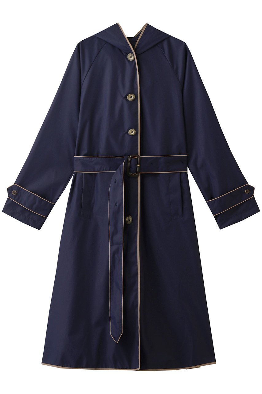 【ムーンバット/MOONBAT】の【Lignaggio】ロングパーカートレンチ インテリア・キッズ・メンズ・レディースファッション・服の通販 founy(ファニー) 　ファッション　Fashion　レディースファッション　Fashion for Women　アウター　Coat / Outerwear Collection　コート・ロングコート・ピーコート　Long Coats, Peacoats & More　パイピング　Piping, Trim Design　メッシュ　Mesh, Net Fabric　ネイビー|ID: prp329100001701805 ipo3291000000032922062