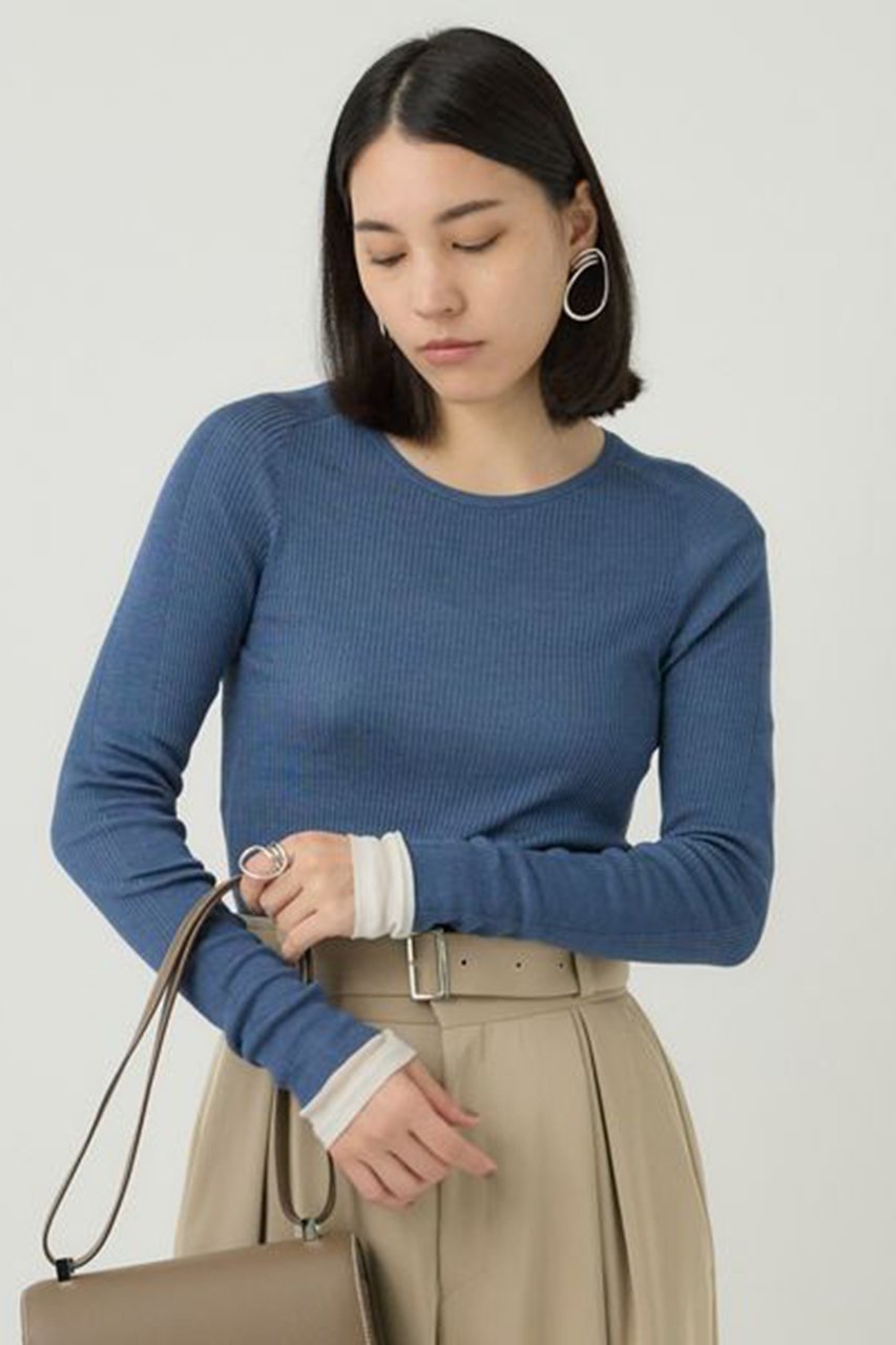 【カオス/Chaos】の18Gシルクリブニットクルーネック インテリア・キッズ・メンズ・レディースファッション・服の通販 founy(ファニー) ファッション Fashion レディースファッション Fashion for Women トップス・カットソー Cut & Sew Tops ニット Knit Tops & Sweaters カジュアルプルオーバー・ニットトップス Pullovers & Knit Tops / Casual Pullovers シルク Silk, 100% Silk シンプル Simple, Minimal フィット Fit, Slim Fit ロング Long, Long-Length ブルー|ID: prp329100001705692 ipo3291000000032960468