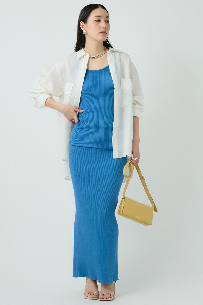 【カオス/Chaos】のCRインプレリブスカート インテリア・キッズ・メンズ・レディースファッション・服の通販 founy(ファニー) 　ファッション　Fashion　レディースファッション　Fashion for Women　スカート　Skirts　ロングスカート　Long Skirts / Maxi & Midi Skirts　ストレッチ　Stretch, Stretchy Fabric　スリット　Slit, Slit Detail　セットアップ　Set-Up, Coordinated Outfit　タンク　Tank Top, Sleeveless Top　ロング　Long, Long-Length　定番　Standard, Basic Item　ブルー|ID: prp329100001705704 ipo3291000000032943268