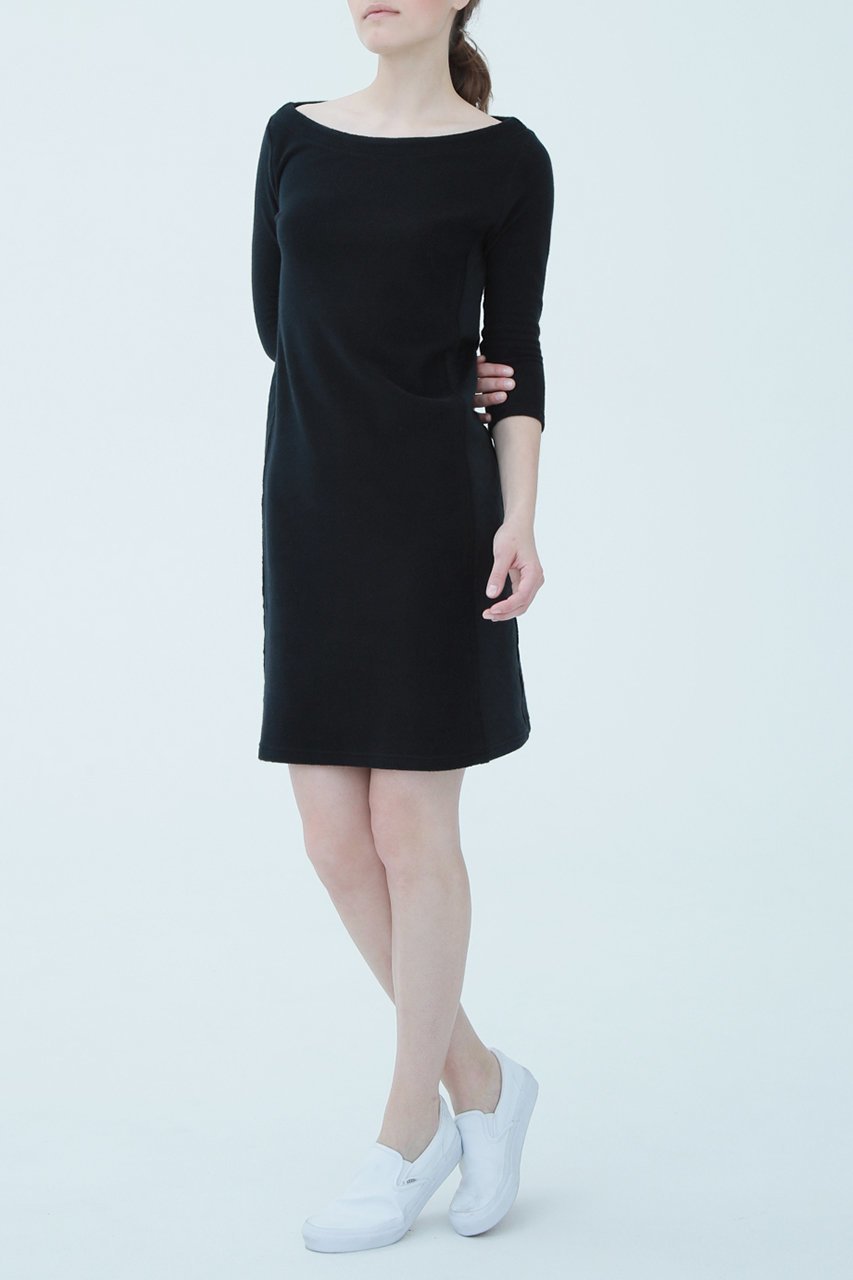 【フォーコーナーズ/+FOUR CORNERS】のコンビボートネック ワンピース 人気、トレンドファッション・服の通販 founy(ファニー) 　ファッション　Fashion　レディースファッション　Fashion for Women　ワンピース　Dresses　チュニック　Tunic Tops & Dresses　キルティング　Quilted, Quilting　シンプル　Simple, Minimal　チュニック　Tunic, Long Top　デコルテ　Décolleté, Neckline　リラックス　Relax, Relaxed Fit　other-6|ID: prp329100001790550 ipo3291000000035746679