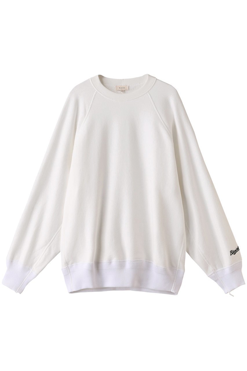 【ブラミンク/BLAMINK】の吊裏毛ロゴロングスリーブプルオーバー インテリア・キッズ・メンズ・レディースファッション・服の通販 founy(ファニー) 　ファッション　Fashion　レディースファッション　Fashion for Women　トップス・カットソー　Cut & Sew Tops　シャツ・ブラウス・オフィスカジュアル　Elegant Blouses & Button-Ups　ロングTシャツ・Tシャツ　Longline T-Shirts & Tees　カジュアルプルオーバー・ニットトップス　Pullovers & Knit Tops / Casual Pullovers　カットソー・ベーシックTシャツ　Cut-and-Sewn Tops / Stretch Tees & Basics　スリーブ　Sleeve, Long Sleeve / Short Sleeve　ロング　Long, Long-Length　オフホワイト|ID: prp329100001887094 ipo3291000000035420504