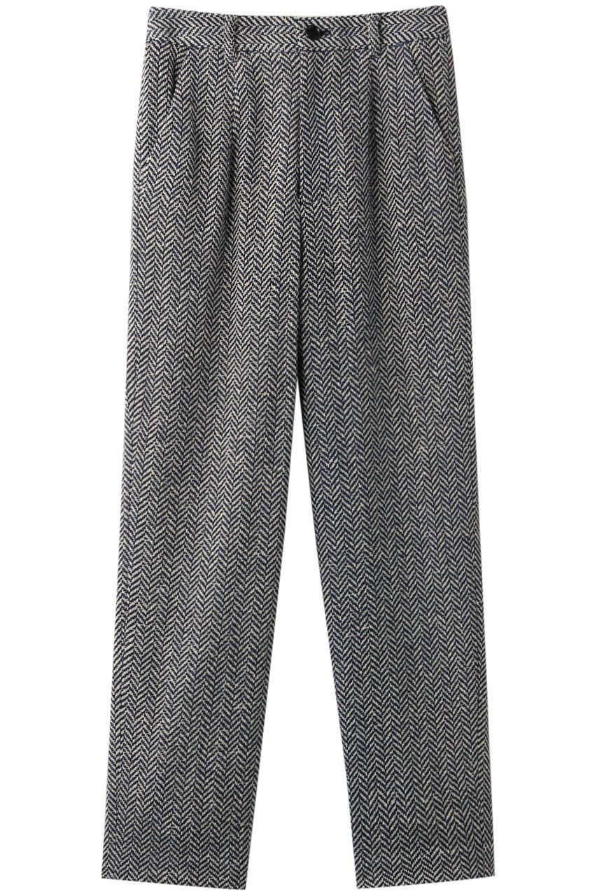 【プレインピープル/PLAIN PEOPLE】の【plainless】ヘリンボーンテーパードパンツ インテリア・キッズ・メンズ・レディースファッション・服の通販 founy(ファニー) 　ファッション　Fashion　レディースファッション　Fashion for Women　パンツ　Pants & Trousers　おすすめ　Recommended / Our Picks　クラシカル　Classical, Vintage-Inspired　ストレート　Straight, Straight Cut　タートルネック　Turtleneck, High Neck　今季　This Season, Current Season　ネイビー×ホワイト|ID: prp329100001932207 ipo3291000000032831632