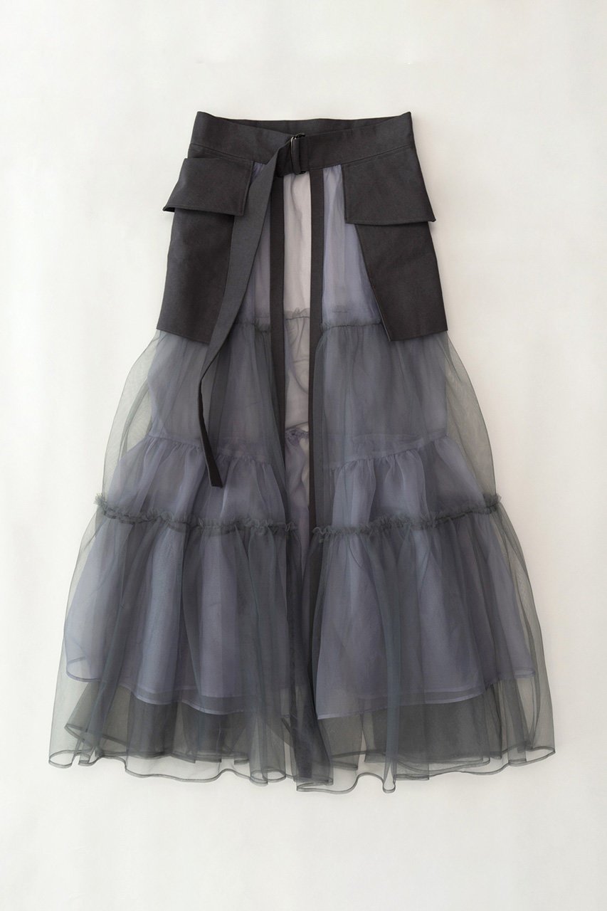 【メゾンスペシャル/MAISON SPECIAL】のチュールティアードベルトスカート インテリア・キッズ・メンズ・レディースファッション・服の通販 founy(ファニー) 　ファッション　Fashion　レディースファッション　Fashion for Women　スカート　Skirts　ベルト&ウエストマーク　Belts & Waist Accessories　アクセサリー　Fashion Accessories　オーガンジー　Organza Fabric　シアー　Sheer, See-Through　チュール　Tulip, Tulip Motif　フレア　Flare, Flared　ポケット　Pocket, Pocket Detail　マキシ　Maxi, Full Length　GRY(グレー)|ID: prp329100001932375 ipo3291000000032898786