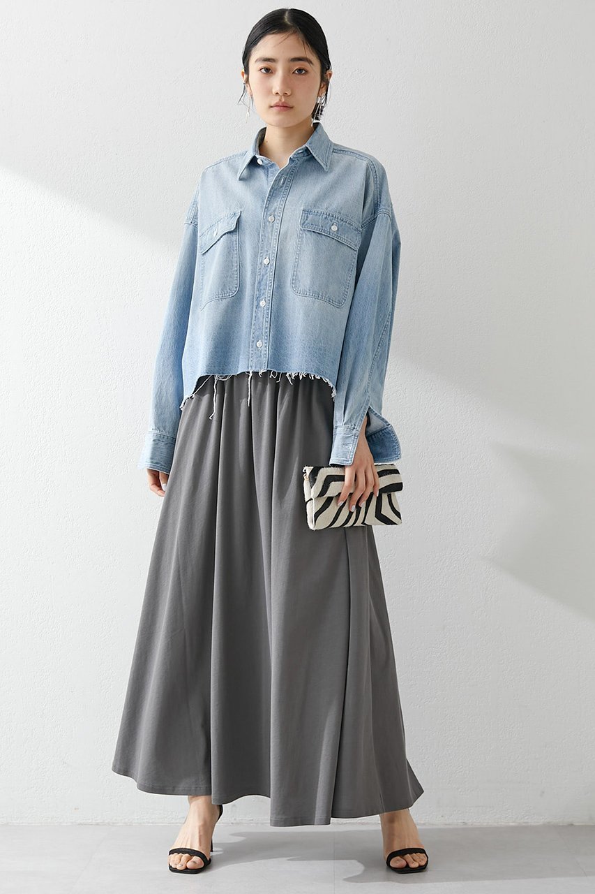 【ウィムガゼット/Whim Gazette】のデニムシャツ 人気、トレンドファッション・服の通販 founy(ファニー) 　ファッション　Fashion　レディースファッション　Fashion for Women　トップス・カットソー　Cut & Sew Tops　シャツ・ブラウス・オフィスカジュアル　Elegant Blouses & Button-Ups　おすすめ　Recommended / Our Picks　インナー　Innerwear　クロップド　Cropped, Short Length　コンパクト　Compact, Small Size　スリーブ　Sleeve, Long Sleeve / Short Sleeve　ツイル　Twist, Twisted Detail　デニム　Denim, Jeans Material　バランス　Balance, Style Balance　リアル　Real, Realistic　ロング　Long, Long-Length　 other-1|ID: prp329100001963962 ipo3291000000032919349
